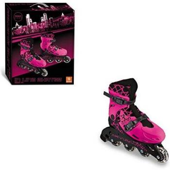 Patines en Línea Ajustables Rosa Multicolor, Talla 33-36, MONDO