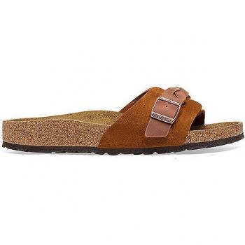Sandalias Mujer Birkenstock Modelo Oita Trenzadas Cuero Suede Color Moka Talla 40