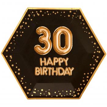 Neviti- Glitz & Glamour-Plate-Large-Black & Gold-Age 30 Papel