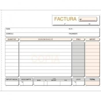 Talonario de Facturas Tamaño 4º Apaisado con Autocopia Triplicado Loan T-66/C