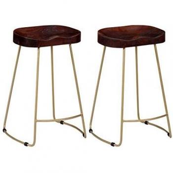 vidaXL Gavin Bar Stools 2 pcs Solid Mango Wood