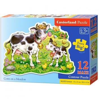Puzzle Maxi Castorland - Vacas en el Prado, 12 Piezas