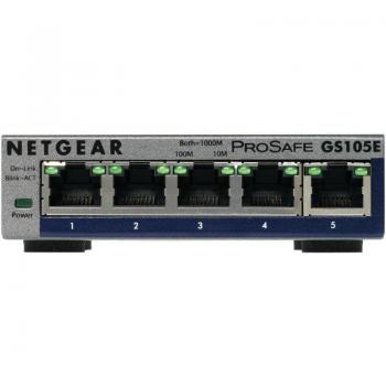Netgear ProSafe Plus GS105E Switch Gestionado 5 Puertos Gigabit Ethernet (10/100/1000) L2/L3 Gris