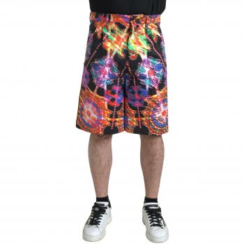 Dolce & Gabbana Multicolor Printed Cotton Men Bermuda Shorts - IT48 | M