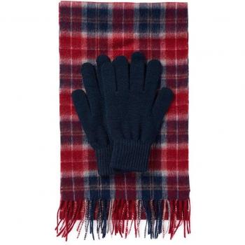 Barbour - Conjunto de bufanda y guantes de lana hechos de punto
