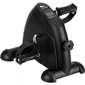 Pedales Estática Ejercicio, mini bicicleta estatica,Mini bicicleta de ejercicios de ciclo de pedal portátil con monitor digital y alfombra antideslizante, resistencia ajustable