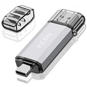 KEXIN 32GB Memoria USB Tipo C y USB 3.0 OTG Flash Drive 32 GB 2 en 1 USB Pendrive Memory Stick para Portátil, Teléfono y Otras Dispositivos USB o Tipo C