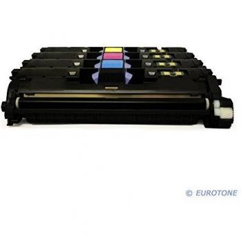 4er SET Alternativer Eurotone Toner remanufactured para HP Color Laserjet 1500 2550 L LN N TN + 2820 2840 N AIO - compatibile a Q3960A Q3961A Q3962A Q3963A