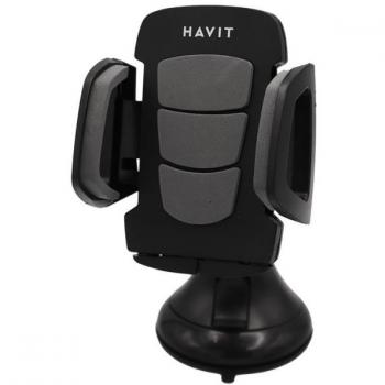 Soporte para Smartphone de Coche Havit ST-7137 NG con Ventosa y Sistema de Gravedad, Color Negro