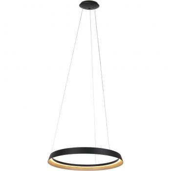 Lámpara colgante LED Steinhauer Ringlux, 1 luz, negro, metal, 60 cm, integrado (LED)