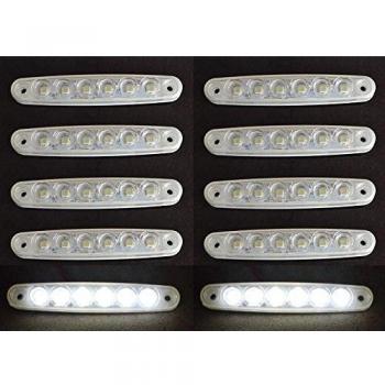 24/7Auto L0083W24 Marcador Luces Laterales para Camión LED 24 V, Rojo, 10 Piezas