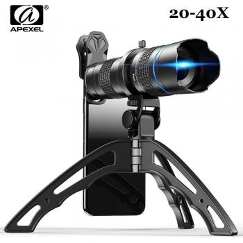 Lente Teleobjetivo HD 20x-40x con Trípode Selfie para Móviles - Compatible con Samsung y iPhone