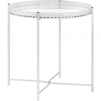 Silver Glass Side Table 15.7x15.7x16.1