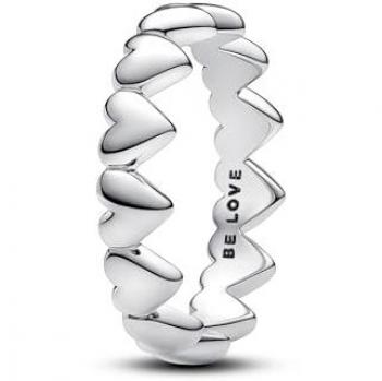 Anillo de Mujer en Plata de Ley Fila de Corazones 58