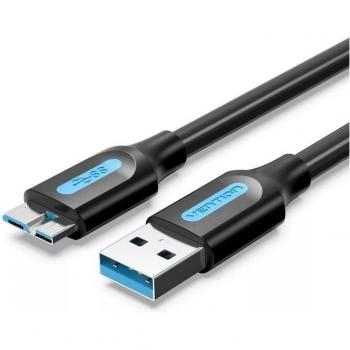 Cable USB 3.0 Vention COPBH/ USB Macho - MicroUSB Macho/ Hasta 10W/ 5Gbps/ 2m/ Negro