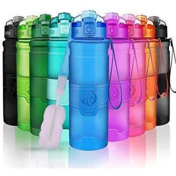 ZORRI Botella de Agua Deportiva - 500ml/700ml/1000ml - sin BPA & a Prueba de Fugas, Reutilizable de plastico tritan, Agua Botellas Ideal con Filtro para niños Adulto,1-Click Apertura