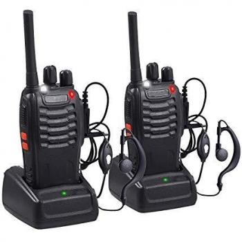 Aottom Walkie Talkie Recargable PMR 446 Walkies Profesionales 16 Canales 3 km Walkie Talkie Profesional con Cargador USB y Auriculares