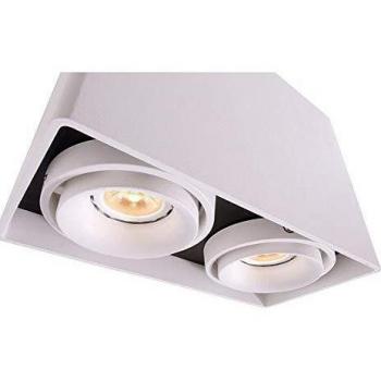 Foco de Techo Rectangular Doble GU10 LED Ajustable Mona II 220-240V Blanco