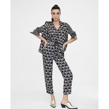 Pantalón Joggers de mujer con monograma y largo tobillero