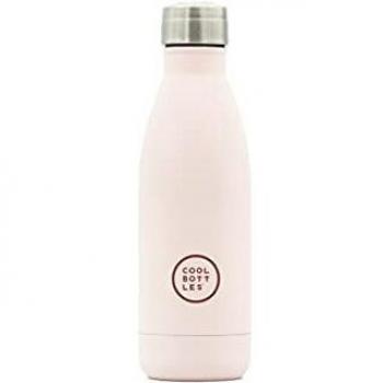 Cool Bottles - Botella de Agua de Acero Inoxidable - 350 ml - Pastel Pink - 23,5 x 7 cm - Botella Térmica Hermética - Bebidas Frías 24 Horas y Calientes 12 Horas - Doble Pared - Libre de BPA