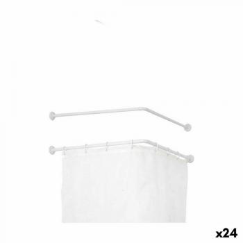Barra para Cortinas de Ducha Blanco Aluminio 80 cm (24 Unidades)