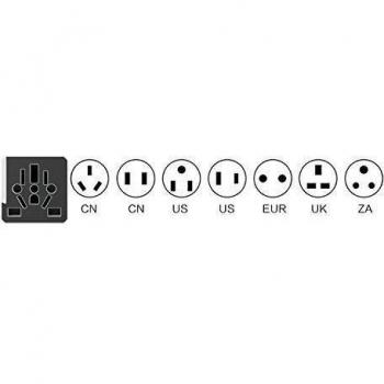 Todo en un Adaptador Universal del Recorrido Con el Cargador del Banco de la Energía de la Batería y 2 USB - Enchufe Queda AU - US - UK - EU