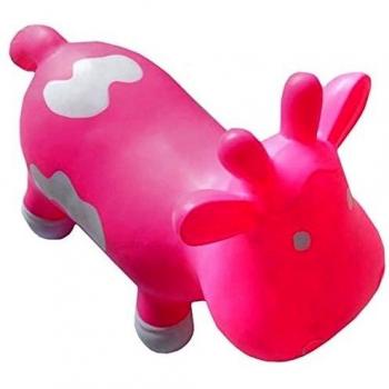 Kidzzfarm - Vaca saltarina Betsy, color rosa y blanco