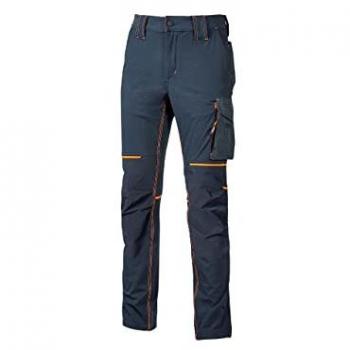 U-POWER Pantalón de Trabajo World Deep Blue T-XL, pantalones cargo ajustados, con múltiples bolsillos delanteros y laterales, cómodos y elásticos, con botón delantero, tela transpirable