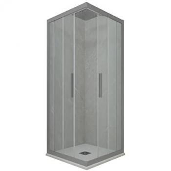 Mampara de ducha corredera 70x80 cm plata Kolors