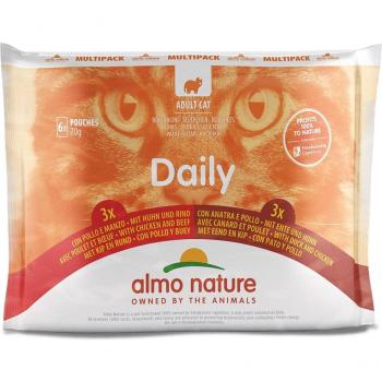 Almo Nature Daily Menu 24 x 70 g - Multipack Mixto: Pollo y Buey, Pato y Pollo