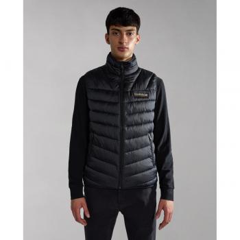 Napapijri Aerons Black Sleeveless Zip Vest for Men, Size S