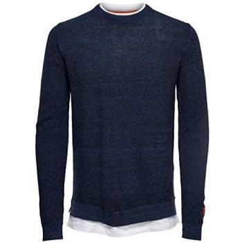 Only & Sons Jersey DE Punto Hombre Page - L, Negro