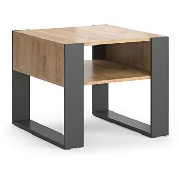 Mesa de Centro Vicco Antracita 59.2 x 50.6 cm con Acabado en Roble Dorado