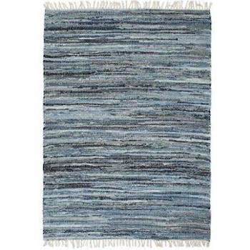 vidaXL Alfombra Tejida a Mano Chindi Tela Vaquera Decoración Casa Jardín Bricolaje Estera Moqueta Flexible Suave al Tacto Moderna Azul 160x230cm