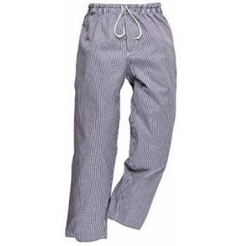 Pantalón de Chef Portwest Bromley 4XL a Rayas Azul y Blanco con Cintura Elástica