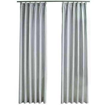 vidaXL Cortinas opacas con ganchos 2 piezas blanco crudo 140x245 cm