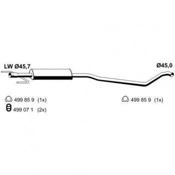 Silenciador intermedio ERNST 054195 para OPEL Astra H Caravan (A04)