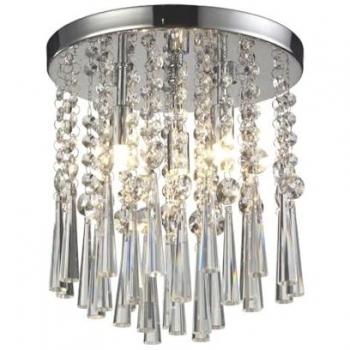 Lámpara de Techo Luxoria EPIKASA, Metal y Cristal en Cromo, 25x25x28 cm