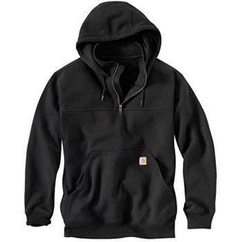 Carhartt Rain Defender Men's Heavyweight Loose Fit Quarter-Zip Hoodie - Black (M)