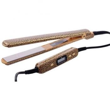 GCK V9 Titanium Gold Leopard - Styler con placas de titanio, 11 cm, blanco