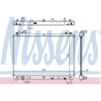 Radiador Nissens 64201 para refrigeración del motor