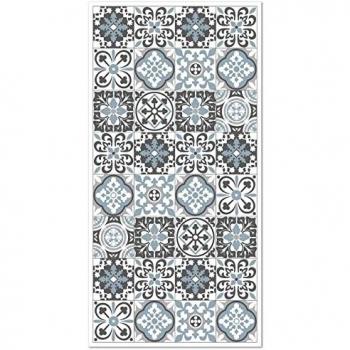 Alfombra Vinílica Hidráulica Triana Gris Azul 200x200 cm - Antideslizante e Ignífuga - Ideal para Cocina y Salón