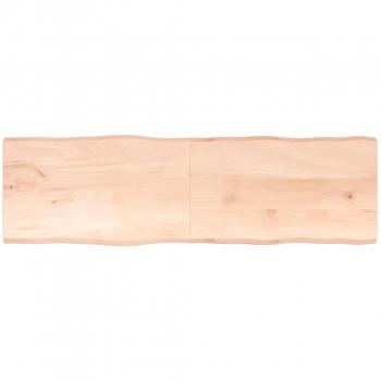 Tablero de mesa de madera maciza 200x60x(2-4) cm con borde natural sin tratar Roble