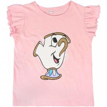 Cerdá Premium Princess Bella y Bestia Camiseta, Rosa