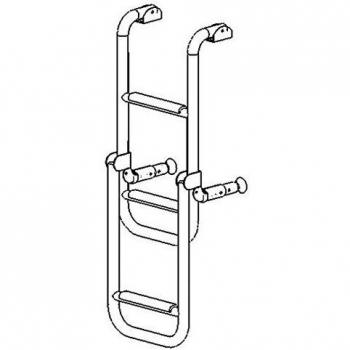 Echelle pliable Inox, 1+2 marches, 280x810mm