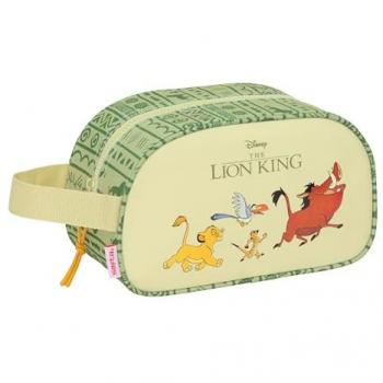 Neceser Escolar Infantil Mediano Safta Mufasa con Asa Adaptable a Carro, Fácil Limpieza, Color Verde/Beige, 26x15x12 cm