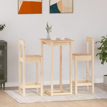 Set de bar 3 piezas de madera maciza de pino sólido