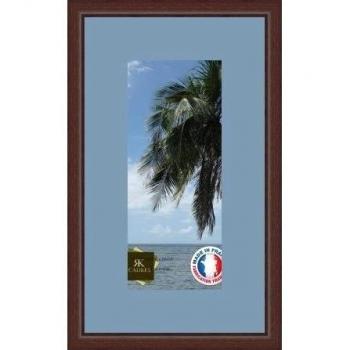 Marco de fotos para pared, 14 x 14 x 32 x 32 cm, marco plateado moderno, 2,3 cm de longitud, de madera, madera, Marron-38, Passe-Partout Bleu Clair