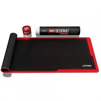 Tapete de Juego Nitro Concepts DM9 900x400mm - Negro/Rojo, Antideslizante y Sin Borde