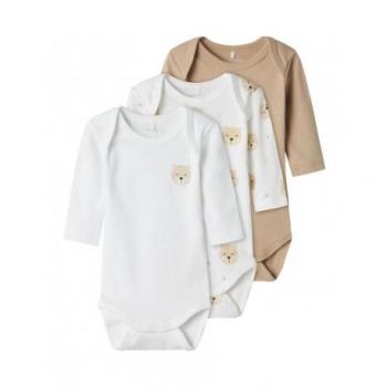 Body de manga larga para bebé (pack de 3) Oxford Tan